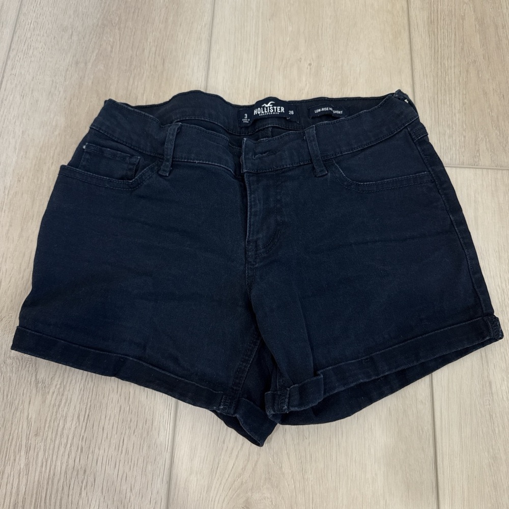 Hollister Black Jean Shorts High-Waisted Summer Essential